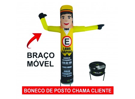 Boneco Biruta  Personalizado  Braço com movimento chama cliente  C/ Mortor